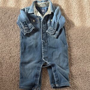 Baby gap soft denim jumpsuit